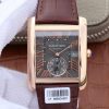 Cartier Tank MC RG Gray Textured Dial Brown leather strap