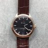 Omega Globemaster Master Chronometer Black Dial RG Bezel Leather Strap A8900