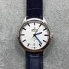 Omega Globemaster Master Chronometer Blue White Dial Leather Strap