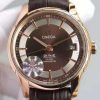 Omega V6F De Ville Hour Vision Co-Axial 41mm RG Brown Dial Brown Leather Strap A8500