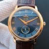 Omega MKF De Ville 39mm RG Co-Axial Blue Dial Brown Leather A2202
