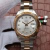 Rolex DateJust SS/RG White Dial RG Wrapped Fluted Beze SS/RG Bracelet A2836