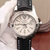 Breitling Colt Automatic 44mm SS GF White Textured Dial on Black Leather Strap A2824