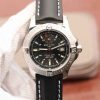 Breitling Colt Automatic 44mm SS GF Black Textured Dial Black Leather Strap A2824