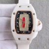 Richard Mille RM 007-01 Lady SS Diamonds Red Dial RG White Rubber Strap 6T51