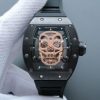 Richard Mille RM052 Black Ceramic Gold Skull Dial Black Rubber Strap MIYOTA8215