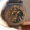 Panerai PAM607 XF Left Handed Real Ceramic Black Leather Strap P9000